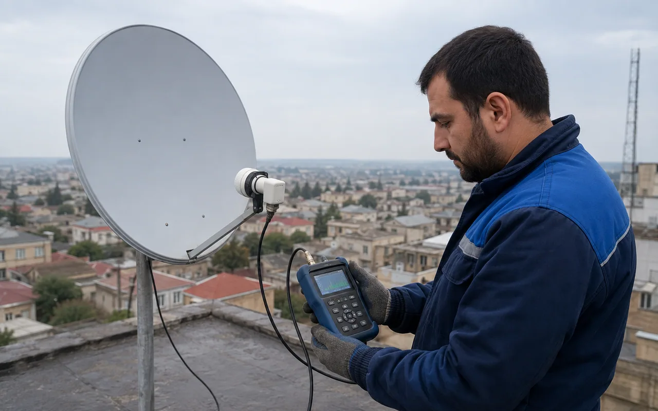 Bakıxanovda peyk antenası və kanal sazlanması